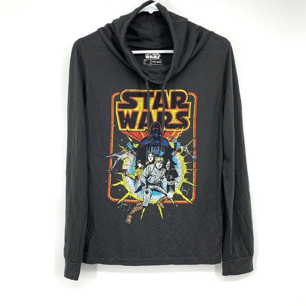 Star Wars Fifth Sun Sweatshirt Top Gray Graphic Cowl Neck Pullover - Picture 3 of 9